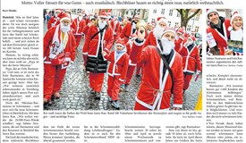 Sorgt jedes Jahr für Aufsehen in der Stadt – der Santa Run. Auch die Neue Westfälische berichtete wieder (08.12.2025).